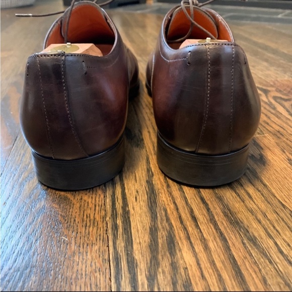 Santoni Men’s Brown Leather Oxford Size 9.5D - Picture 5 of 8